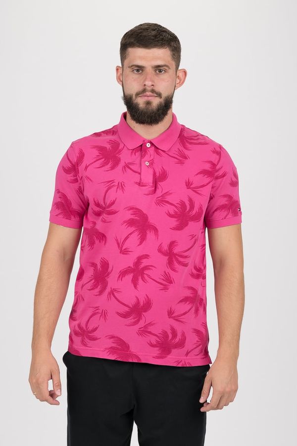 Tommy Hilfiger Tommy Hilfiger Polo shirt - ALLOVER PALM GMD SLIM POLO pink