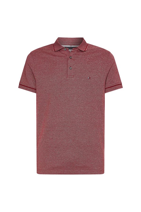 Tommy Hilfiger Tommy Hilfiger Polo shirt - MOULINE TIPPED SLIM POLO red