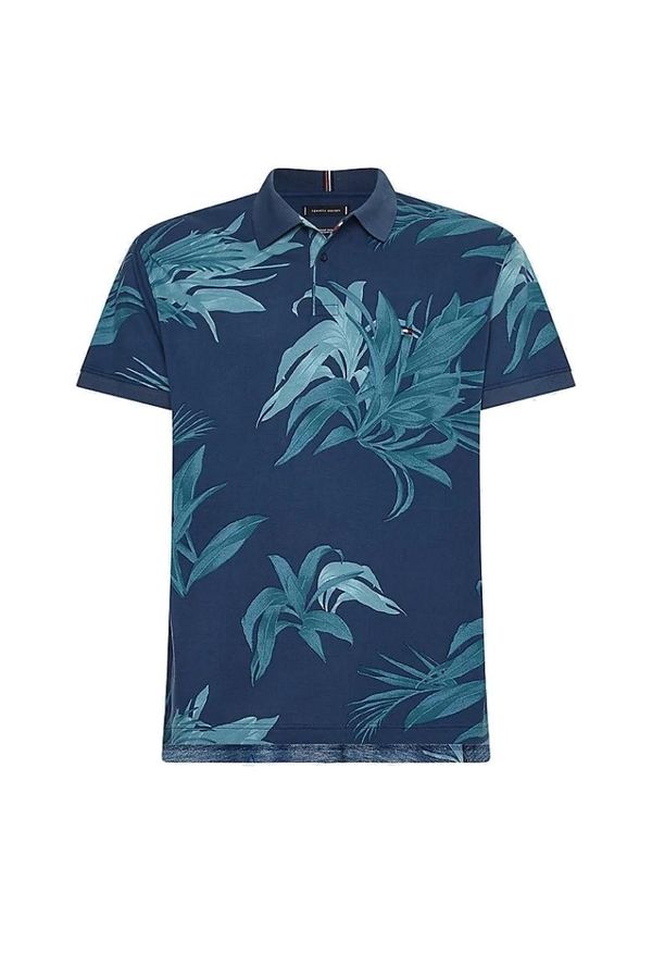 Tommy Hilfiger Tommy Hilfiger Polo shirt - PALM FLORAL PRINT REG POLO blue