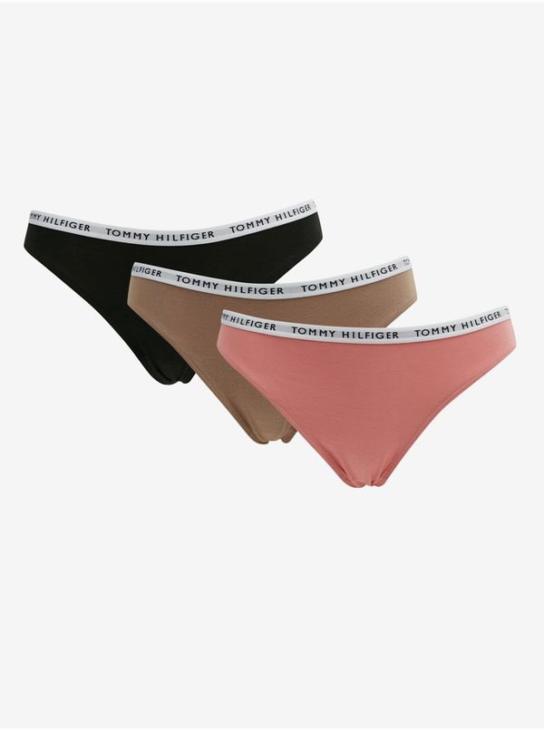 Tommy Hilfiger Tommy Hilfiger Set of three women's panties in pink, brown and black Tommy Hilfi - Ladies