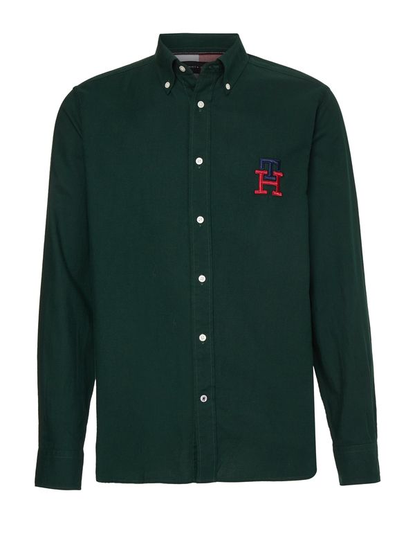 Tommy Hilfiger Tommy Hilfiger Shirt - CASHMERE TOUCH MONOGRAM RF SHIRT green