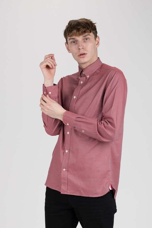 Tommy Hilfiger Tommy Hilfiger Shirt - FLEX JEWEL HOUNDSTOOTH SHIRT burgundy-pink