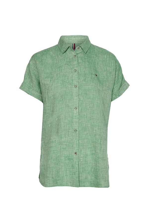 Tommy Hilfiger Tommy Hilfiger Shirt - LINEN RELAXED SHIRT SS green