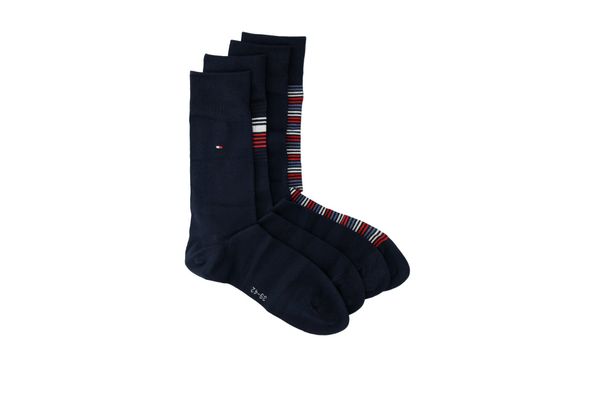 Tommy Hilfiger Tommy Hilfiger Socks - TH MEN SOCK 4P TIN GIFTBOX STRIPE blue