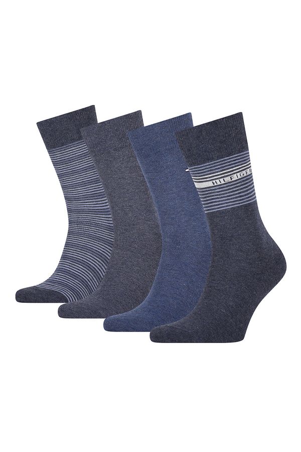 Tommy Hilfiger Tommy Hilfiger Socks - TH MEN SOCK 4P TIN GIFTBOX STRIPE blue