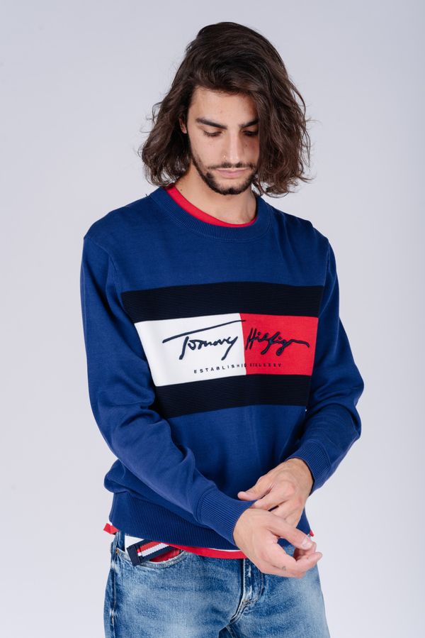 Tommy Hilfiger Tommy Hilfiger Sweater - AUTOGRAPH FLAG SWEATER dark blue