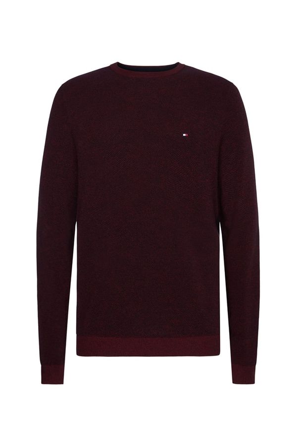 Tommy Hilfiger Tommy Hilfiger Sweater - MOULINE STRUCTURE CREW NECK burgundy