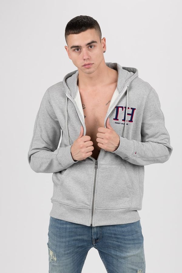 Tommy Hilfiger Tommy Hilfiger Sweatshirt - TH MONOGRAM HOODED ZIP THROUGH grey