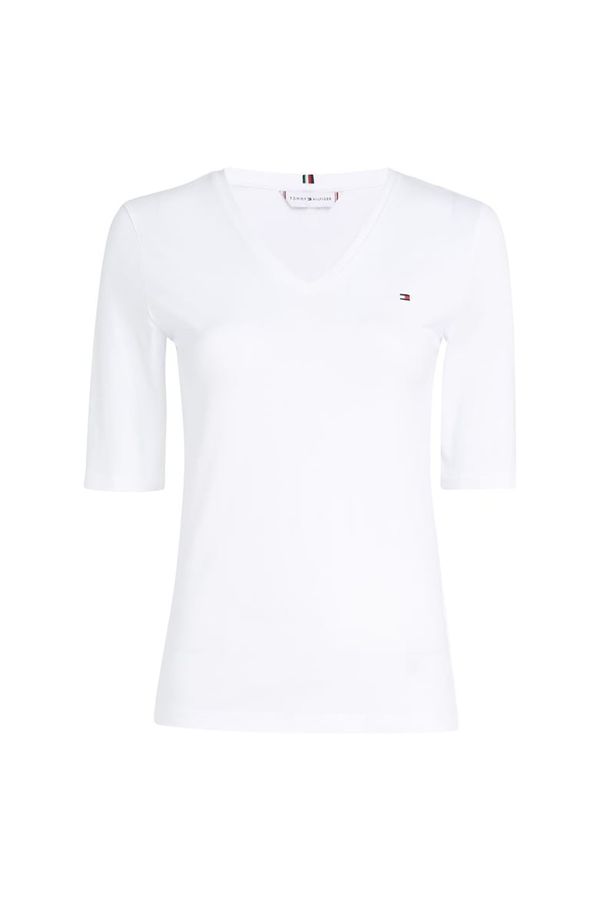 Tommy Hilfiger Tommy Hilfiger T-shirt - SLIM V-NK TOP 1/2 SLV white
