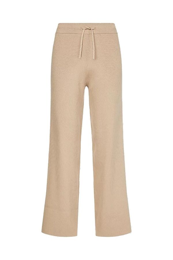 Tommy Hilfiger Tommy Hilfiger Trousers - SOFT RIB WIDE LEG PANT beige