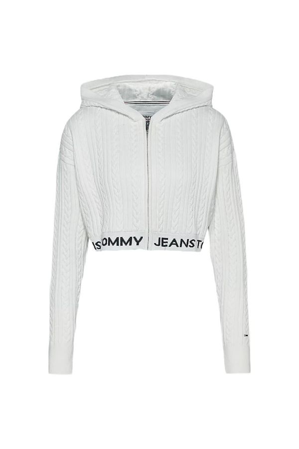 Tommy Hilfiger Tommy Jeans Cardigan - TJW BXY CROP ZIP WAI white