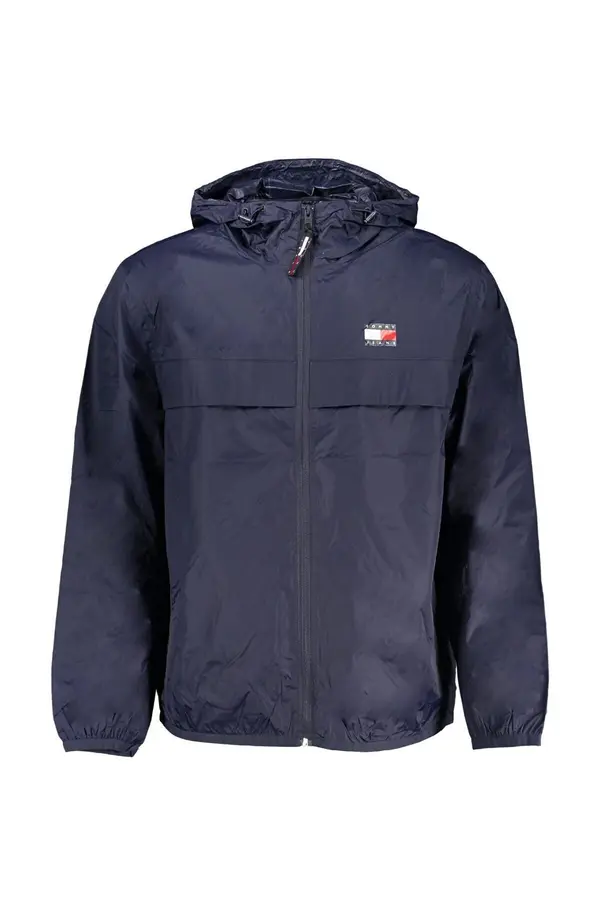 Tommy Hilfiger Tommy Jeans Men's Brand Logo Full Zip Elastic Cuffs And Both Waterproof High Collar Hoodie L