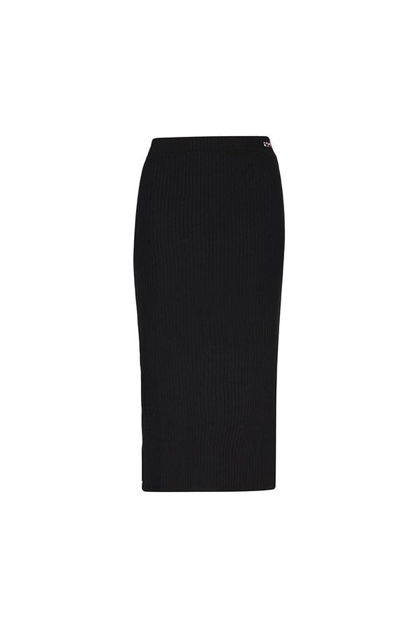 Tommy Hilfiger Jeans Tommy Jeans Skirt - TJW TINY TOMMY 1 RIB MIDI SKIRT black