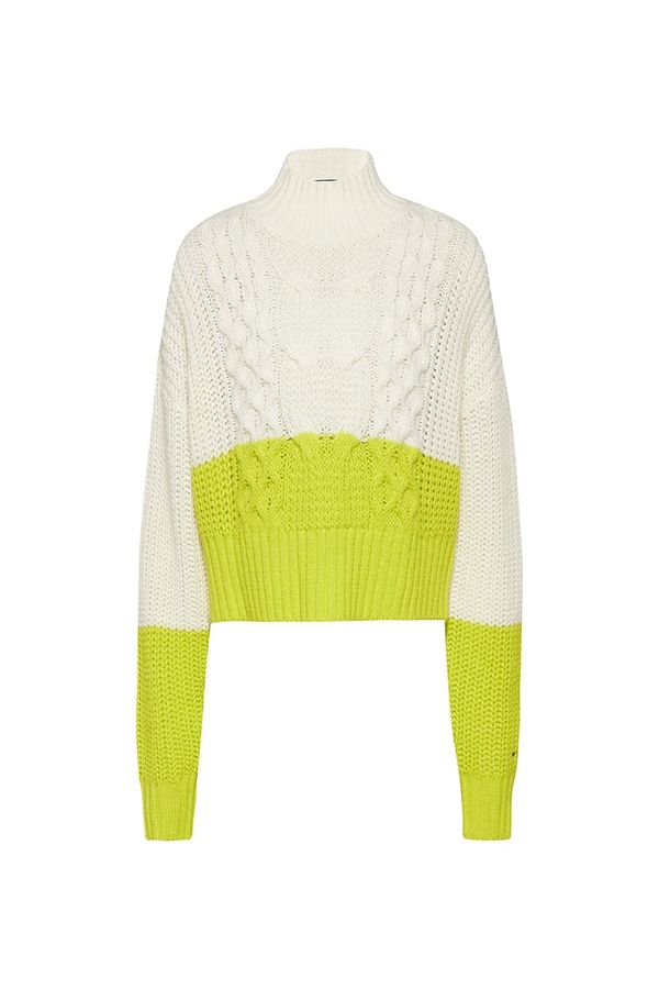 Tommy Hilfiger Tommy Jeans Sweater - TJW CHUNKY COLORBLOCK SWEATER white-yellow