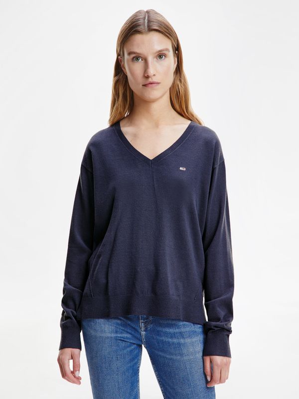 Tommy Hilfiger Tommy Jeans Sweater - TJW V-NECK SWEATER blue