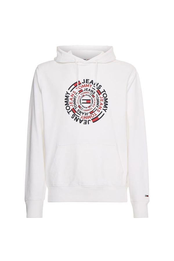 Tommy Hilfiger Tommy Jeans Sweatshirt - TJM CIRCULAR GRAPHIC HOODIE white