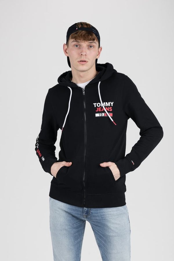 Tommy Hilfiger Tommy Jeans Sweatshirt - TJM ESSENTIAL GRAPHIC ZIP TROUGH black