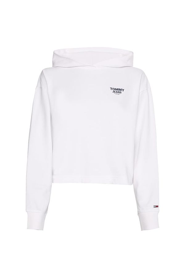 Tommy Hilfiger Tommy Jeans Sweatshirt - TJW BXY CROP TAPING HOODIE white