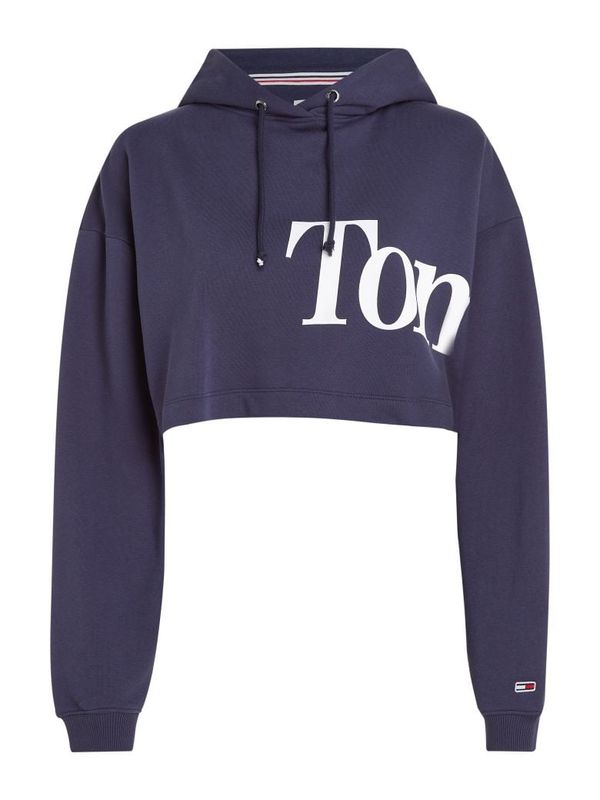 Tommy Hilfiger Tommy Jeans Sweatshirt - TJW SUPER CROP BOLD TOMMY HOODIE blue