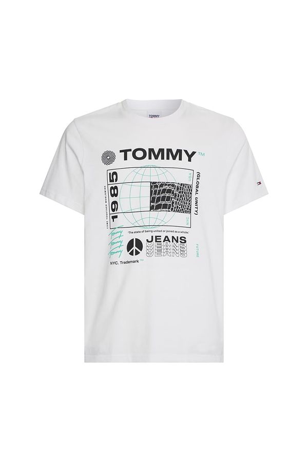 Tommy Hilfiger Tommy Jeans T-Shirt - TJM UNITEE FLAG REPTILE TEE white