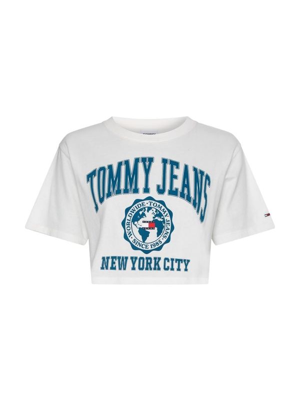 Tommy Hilfiger Jeans Tommy Jeans T-Shirt - TJW SUPER CROP COLLEGE LOGO SS white