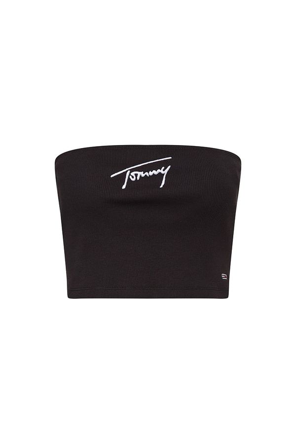 Tommy Hilfiger Tommy Jeans Top - TJW CROP SIGNATURE TUBE TOP black