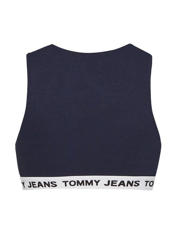 Tommy Hilfiger Tommy Jeans Top - TJW SUPER CROP V-LOGO WAISTAND blue