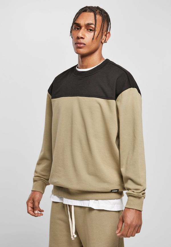 Urban Classics Top Block Crewneck Khaki/Black