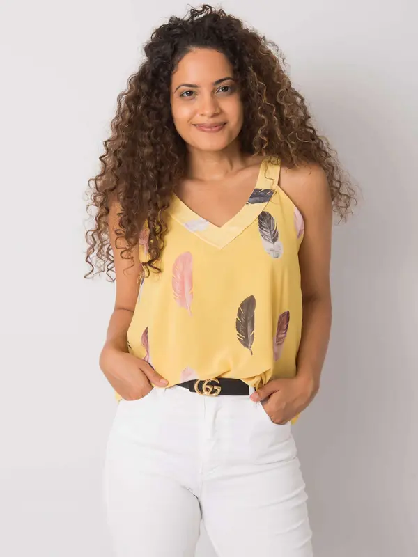 Italy Moda Top-DHJ-TP-13327.06P-Dark Yellow