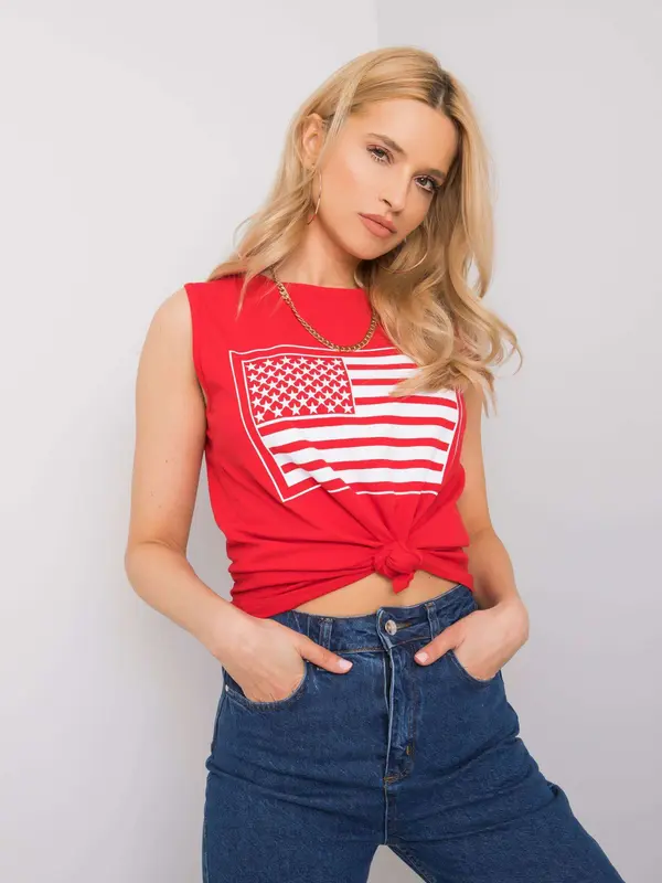 RUE PARIS Top-DS-TP-1116.34P-Red