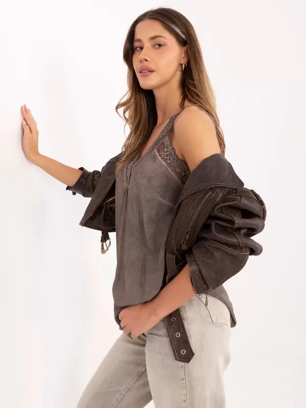 Italy Moda Top-MI-TP-7922.33-dark beige