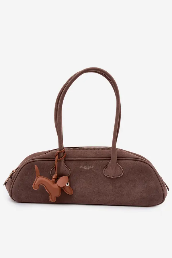 FLORA & CO Torba iz eko semiša Flora&amp;Co Baguette z obeskom