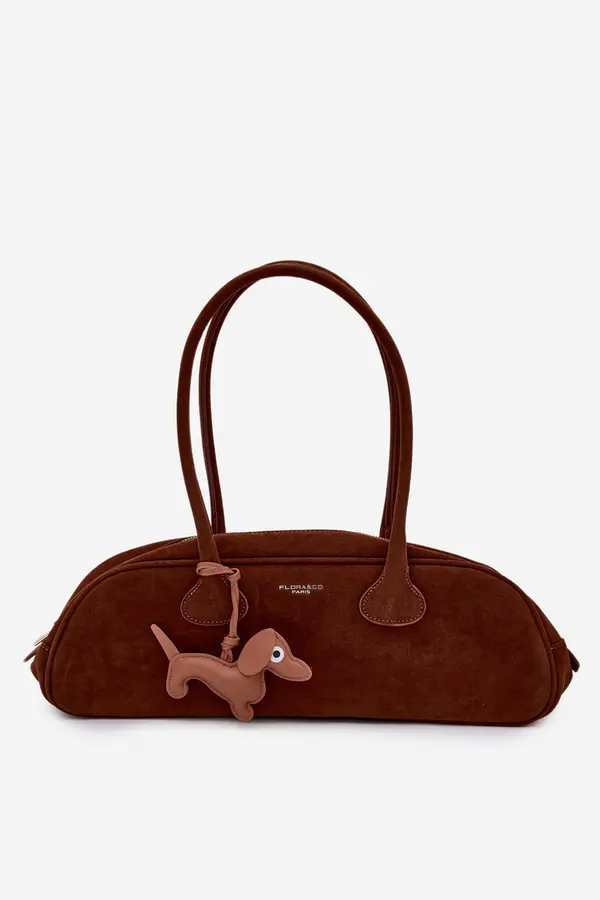FLORA & CO Torbica iz eko semiša Flora&amp;Co Camel z obeskom