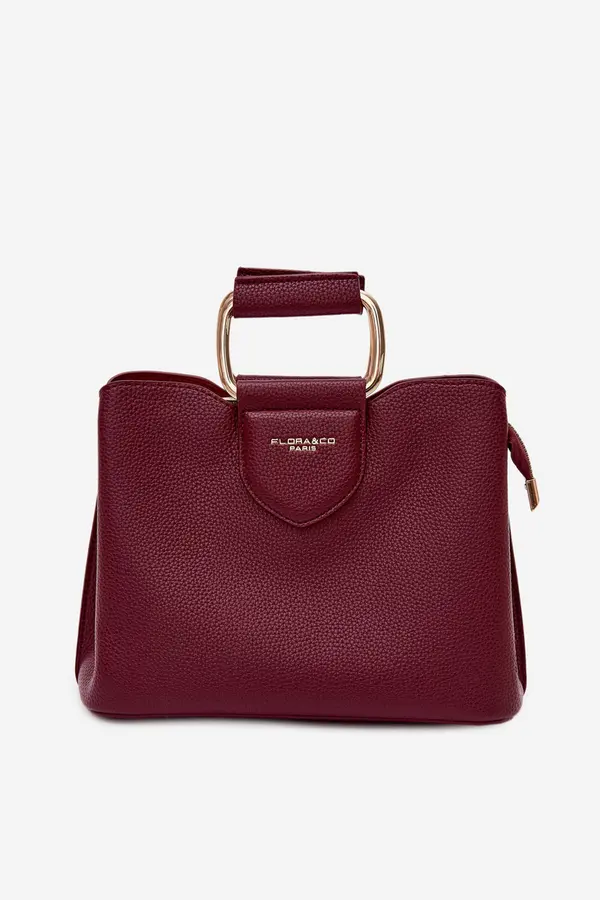 FLORA & CO Torbica iz eko usnja Flora&amp;Co v bordo barvi