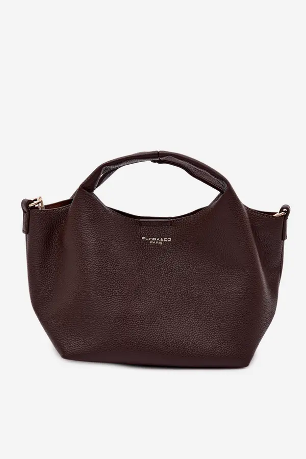 FLORA & CO Torbica iz umetnega usnja Flora&amp;Co v čokoladni barvi