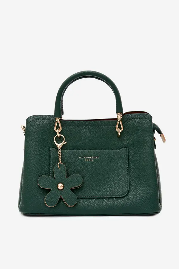 FLORA & CO Torbica iz umetnega usnja Flora&amp;Co z obeskom iz rože