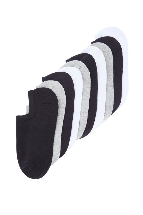 Trendyol Trendyol 10 Pack Multi Color Cotton Basic Solid Color Sneaker-Short-Ankle Socks