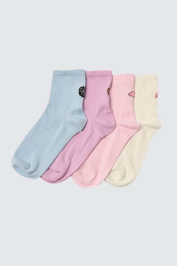 Trendyol Trendyol 4-Pack Multi Color Cotton Knitted Socks