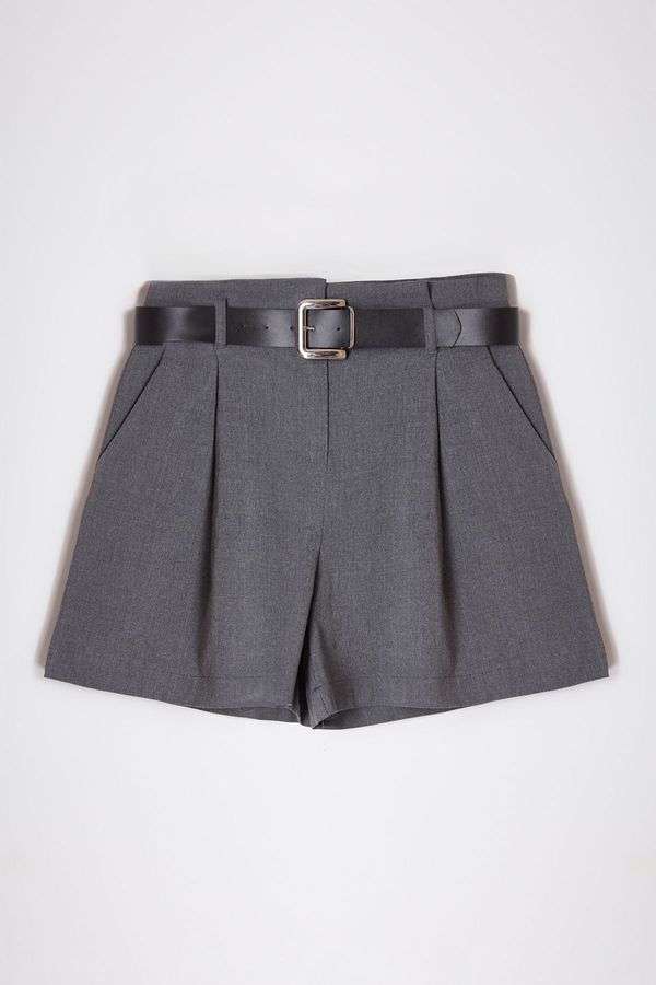 Trendyol Trendyol Anthracite Belted City Woven Shorts