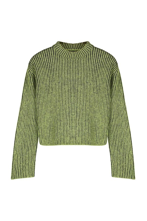 Trendyol Trendyol Anthracite Crew Neck Crop Knitwear Sweater