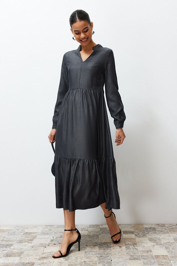 Trendyol Trendyol Anthracite Lyosell Denim Maxi Dress