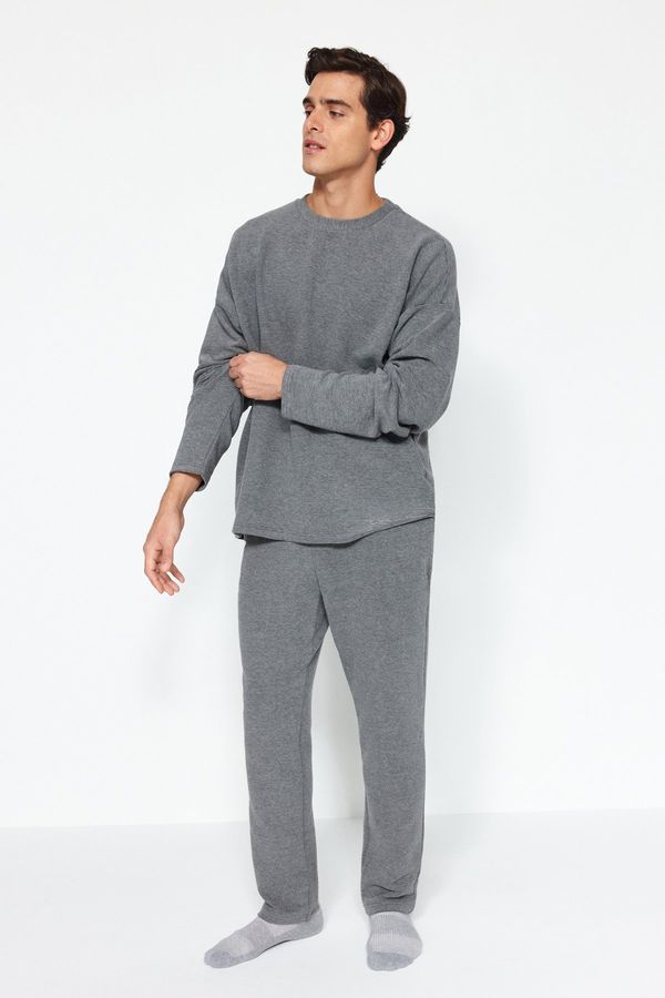 Trendyol Trendyol Anthracite Ottoman Knitted Pajama style