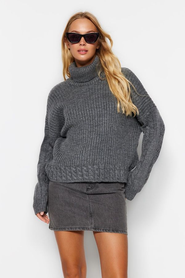 Trendyol Trendyol Anthracite Turtleneck Knitwear Sweater