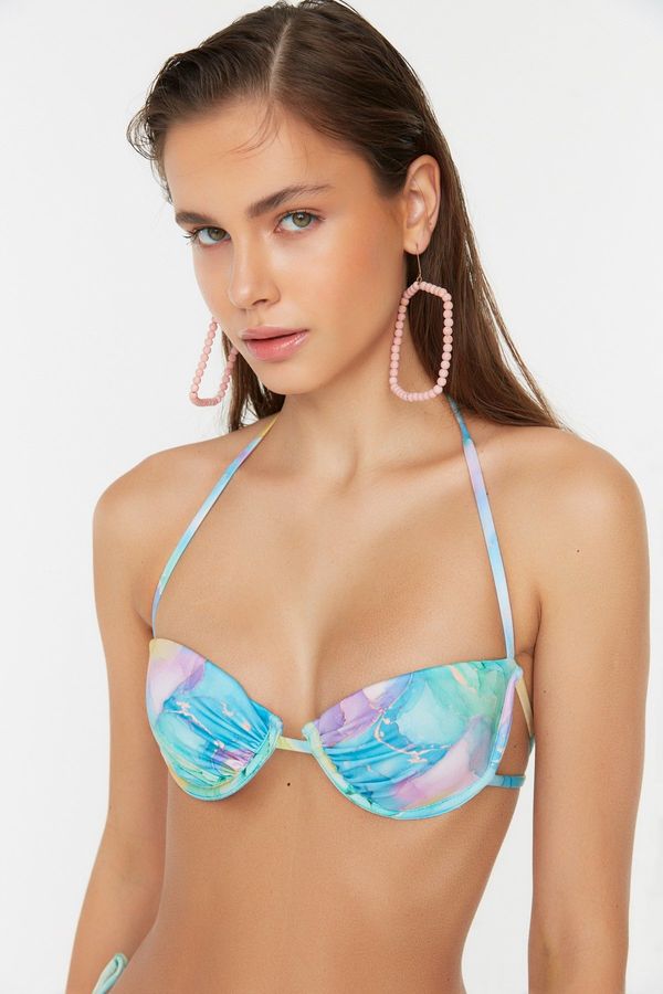 Trendyol Trendyol Batik Patterned Underwire Bikini Top