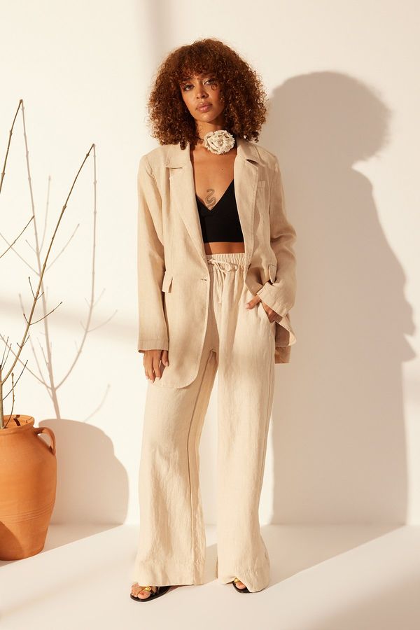 Trendyol Trendyol Beige 100% Linen Jacket