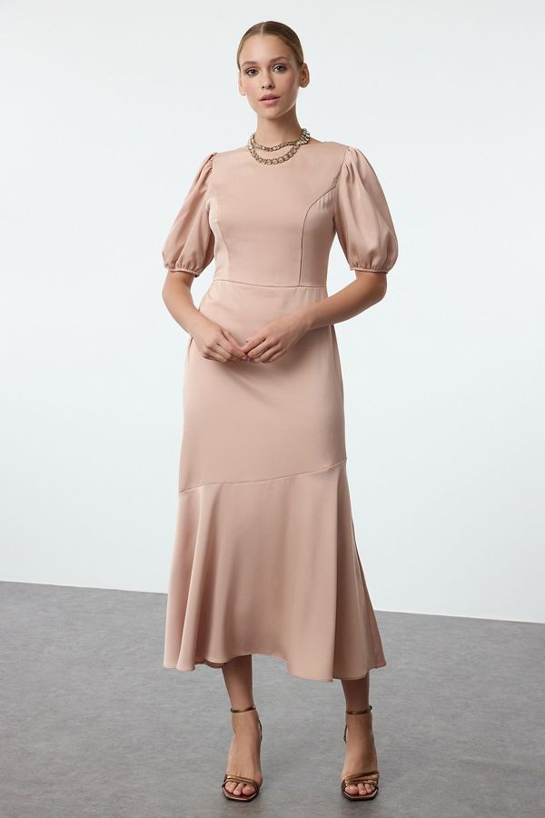 Trendyol Trendyol Beige A-Line Satin Woven Dress