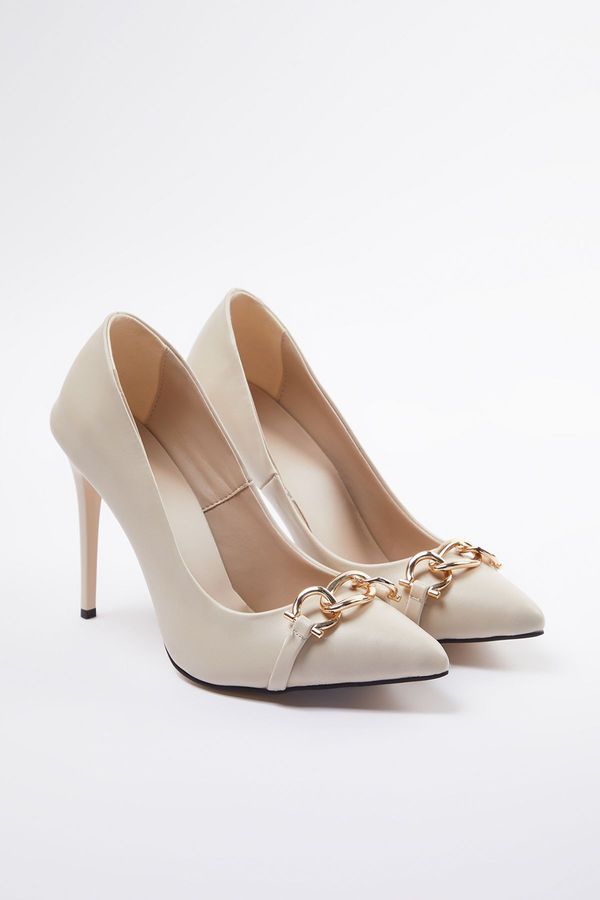 Trendyol Trendyol Beige Chained Women's Classic High Heel Shoes