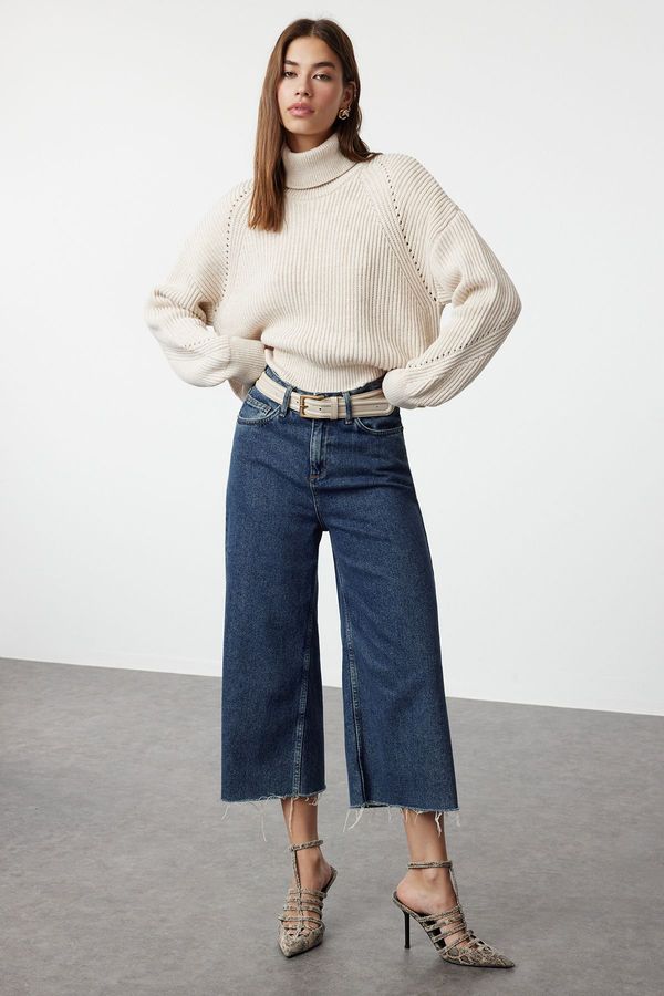 Trendyol Trendyol Beige Crop Turtleneck Knitwear Sweater