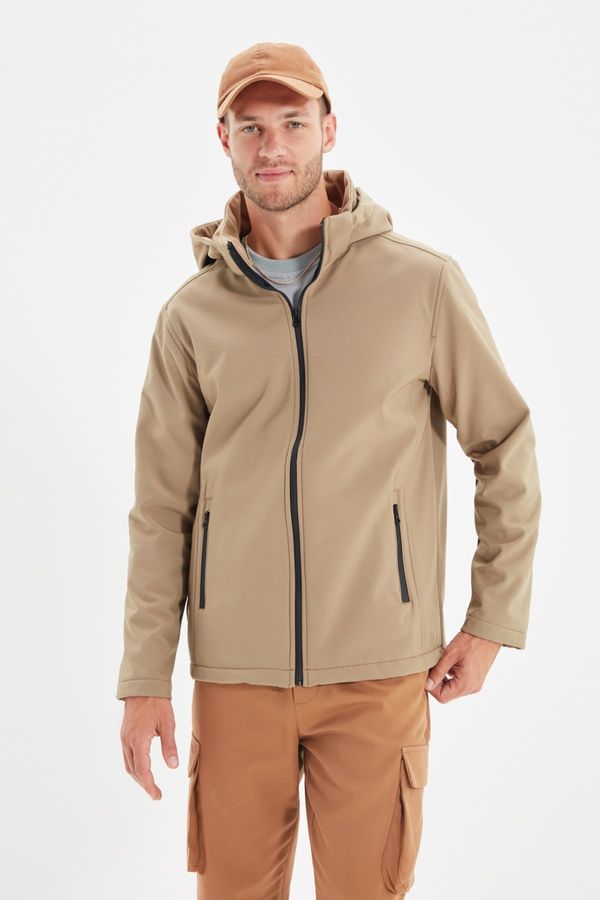 Trendyol Trendyol Beige Men's Zippered Detachable Hooded Jacket