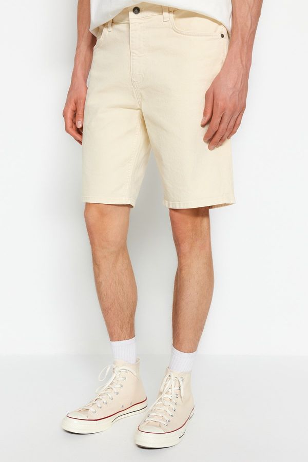 Trendyol Trendyol Beige Regular Fit Stretchy Fabric Denim Denim Shorts & Bermuda